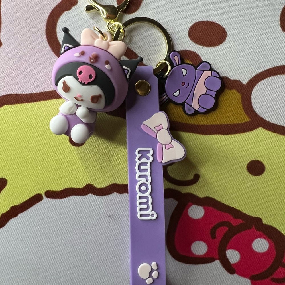 Kuromi Teddy Bear keychain